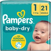 Pampers Luiers Baby Dry, Maat 1 Newborn (2-5 kg), 21 Stuks