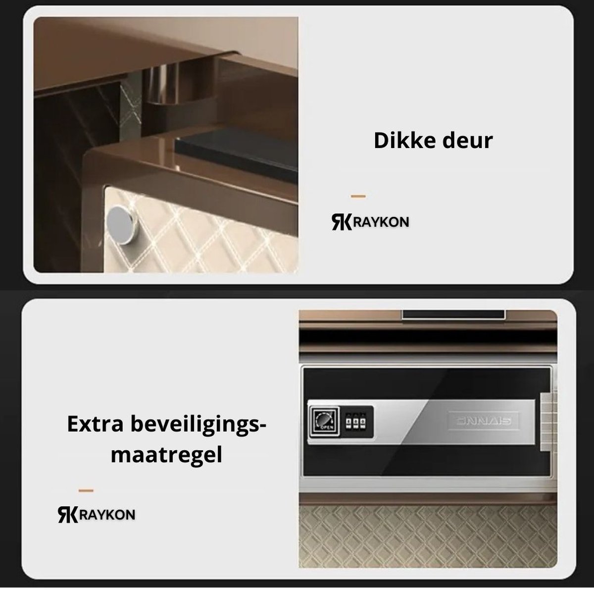 KESSER® Elektrische Kluis Met Vingerafdruk & Sleutel L Incl Noodbatterij Elektronische 3x Dubbele Boutvergrendeling Vloer Wandkluis Meubelkluis Pantserkast Cijferslot Rood 914340198