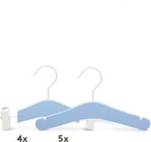 Relaxwonen - Baby kledinghangers - Set van 9 - Licht blauw - Broek en kledinghangers - extra stevig
