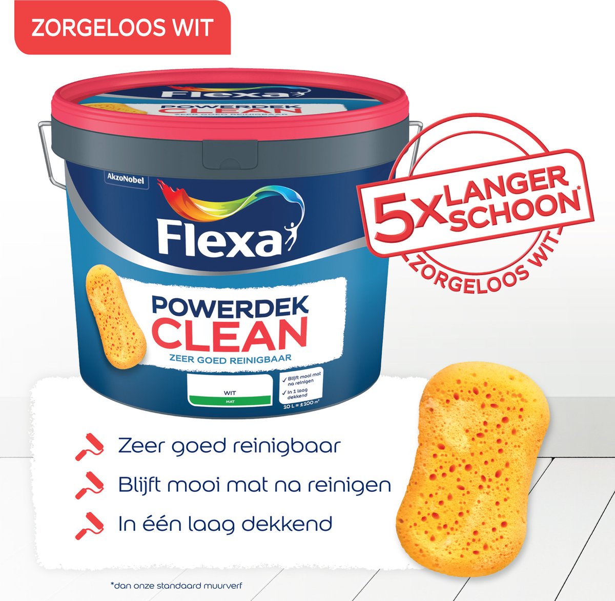 Flexa - Powerdek Clean - Wit - 10 L – foto 7