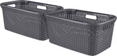 Panier à linge Curver Style - 45L - 2 pièces - Anthracite