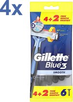 Gillette - Blue3 Smooth - Wegwerpscheermesjes - 24 Stuks
