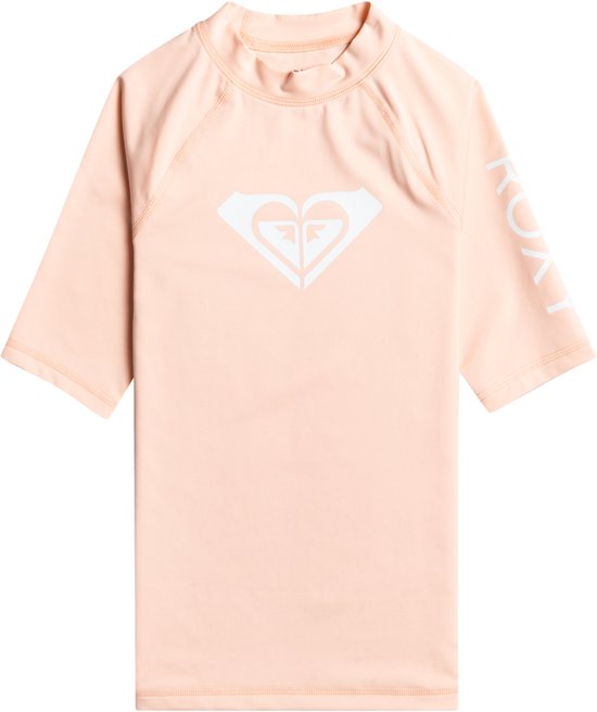 Roxy - UV Rashguard voor meisjes - Whole Hearted - Korte mouw - UPF50 - Tropical Peach - maat 116-122cm