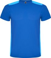 Kobalt Blauw en konings Blauw unisex sportshirt korte mouwen Detroit merk Roly maat M