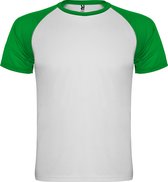 Wit met Groen met Wit unisex sportshirt korte mouwen Indianapolis merk Roly maat XL