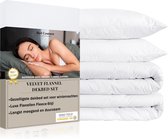 Bed Couture - Velvet Flanel Dekbedovertrek set - 100% Katoen Extra zacht en Warm - 140x200 + 2 kussenslopen 65x65 - Wit