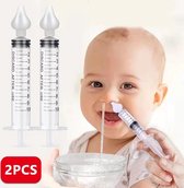 Jinius ® - Neus Reiniger Baby- Neusreiniger - Neuszuiger - Snotzuiger - Snotneus – Loopneus – Verkouden – Verkoudheid - Neusspuit - Spuit - Neuspomp - 2 Stuks