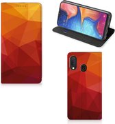 Stand Case geschikt voor Samsung Galaxy A20e Polygon Red
