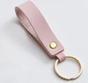 Luxe Sleutelhanger - Roze Leer - Hanger Goud - Dames & Heren Sleutel Hanger - Tashanger - Keychain Mode Cadeau - Imitatieleer - Fashion Auto Sleutelhanger