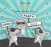 Depesche - Pop up muziekkaart met licht en de tekst "Als de kat van huis is ... Cool! Party! ..." - mot. 029