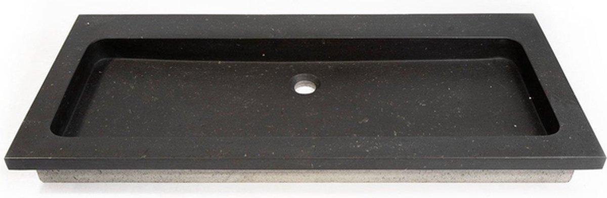Saniclass Noche meubelwastafel 100x46x9cm met 0 kraangaten 1 sifonuitsparing basalt gepolijst