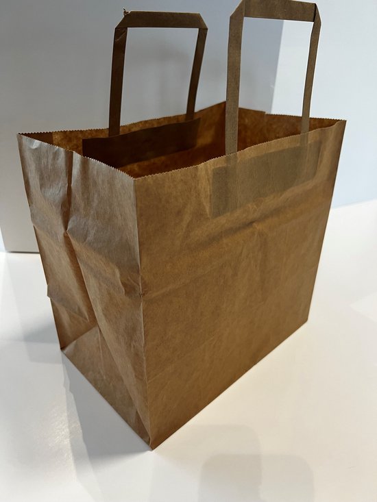 50 stuks kraftpapieren zakken met handvat, kraftpapieren zakken, groot formaat, voor verjaardag, bruiloft, Thanksgiving, Kerstmis, winkelen