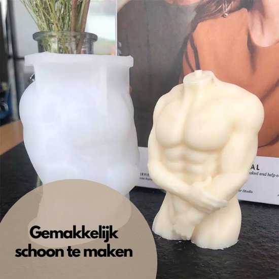 ZoeZo - Kaarsmal - Torso man - Kaars mallen - Siliconen mal - Zelf kaarsen maken - Gips & epoxy gieten - Zeep maken