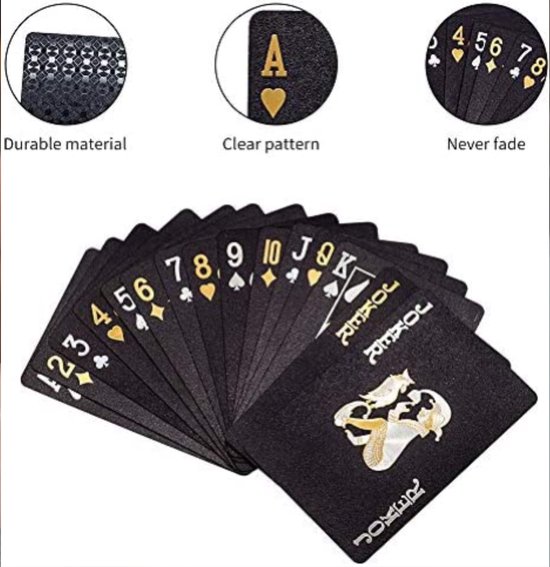 Thumbnail van een extra afbeelding van het spel Zwarte Pokerkaarten - Golden King