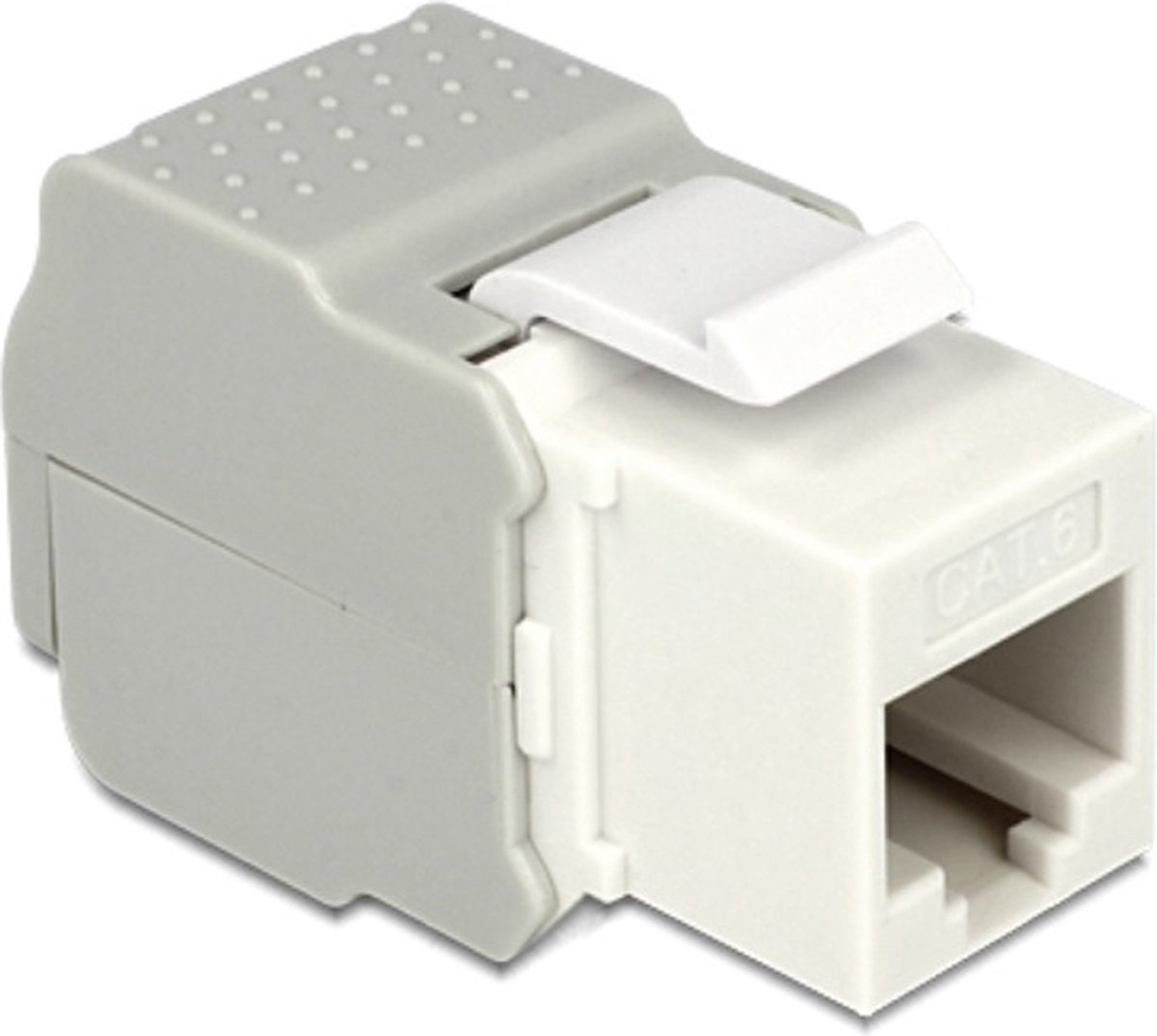 UTP CAT6 Gigabit Keystone module RJ45 - LSA (toolless) / wit/grijs