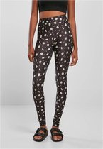 Urban Classics - Soft AOP blackdaisy Legging - XL - Zwart/Wit