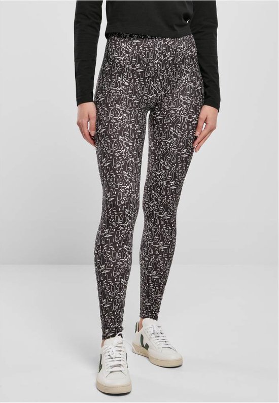 Urban Classics Damen Leggings Mit Allover-Print – Superweich & Slim Fit Für Sport & Alltag