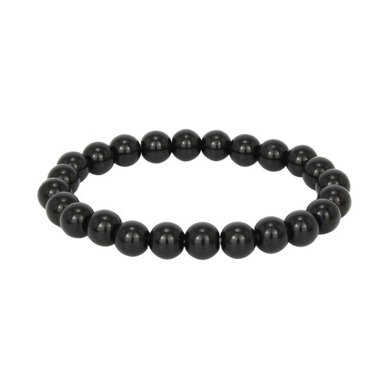 Foto: Bixorp gems onyx edelstenen armband gepolijste edelsteen kralenarmband