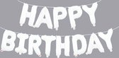 Fienosa Verjaardag Versiering - Happy Birthday - Happy Birthday versiering - Wit 37 cm Letters - Happy Birthday Slinger - Ballonnen Verjaardag - Verjaardag Decoratie - Fienosa