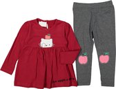jurkje - kindje jurkje -set - maat 92/98 meisje jurken - jurk - rood - meisje - kindje mode - broekje - jurkje - set van 2 - 2 delige set - cadeau