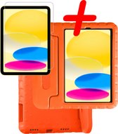 Hoesje Geschikt voor iPad 2022 Hoesje Kinder Hoes Shockproof Kinderhoes Met Screenprotector - Kindvriendelijk Hoesje Geschikt voor iPad 10 Hoes Kids Case - Oranje