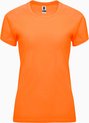 Fluorescent Oranje dames sportshirt korte mouwen Bahrain merk Roly maat XXL