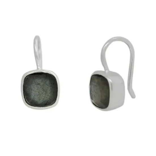 Boucles d'oreilles en argent avec pierres précieuses en labradorite