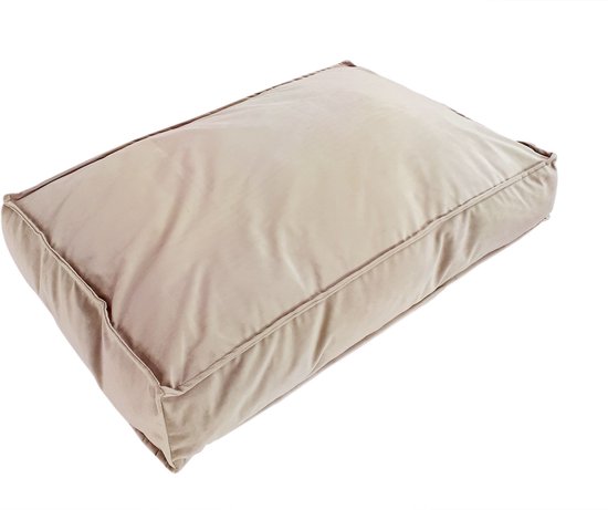 Woefwoef hondenkussen lounge velvet taupe (80X55 CM)