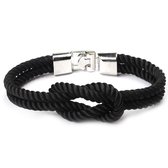 Kungu luxe lus armband voor heren en dames - Zwart - Outdoor Milano line - Cadeau - Geschenk - Voor Man - Vrouw - Armbandje - Jewellery