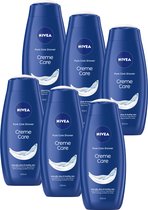 Bol.com NIVEA Douchegel Creme Care - Douchecrème - Hydrateert - 99% biologisch afbreekbaar - Voordeelverpakking 6 x 500 ml aanbieding