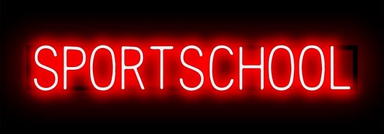 SPORTSCHOOL - Reclamebord Neon LED bord verlichting - SpellBrite - 108,6 x 16 cm rood - 6 Dimstanden - 8 Lichtanimaties