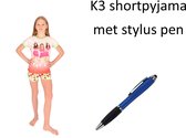K3 Short Pyjama - Shortama - Strawberry girls. Maat 122/128 cm - 7/8 jaar met Stylus Pen.