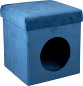 maxxpro Cat House - Cube Pliable - 100% Polyester - jusqu'à 80 KG - 34 x 34 x 36 CM - Blauw