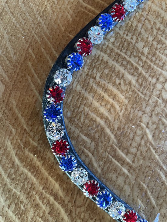 OnHorses V Frontal Cob Rouge/ White/ Blue - V Frontal Wit Full Rouge Wit Blauw Cob