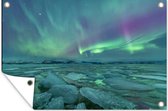 Muurdecoratie Noorderlicht - IJs - IJsland - 180x120 cm - Tuinposter - Tuindoek - Buitenposter