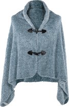 Poncho COSY sherpa - 75x150cm, stone blue