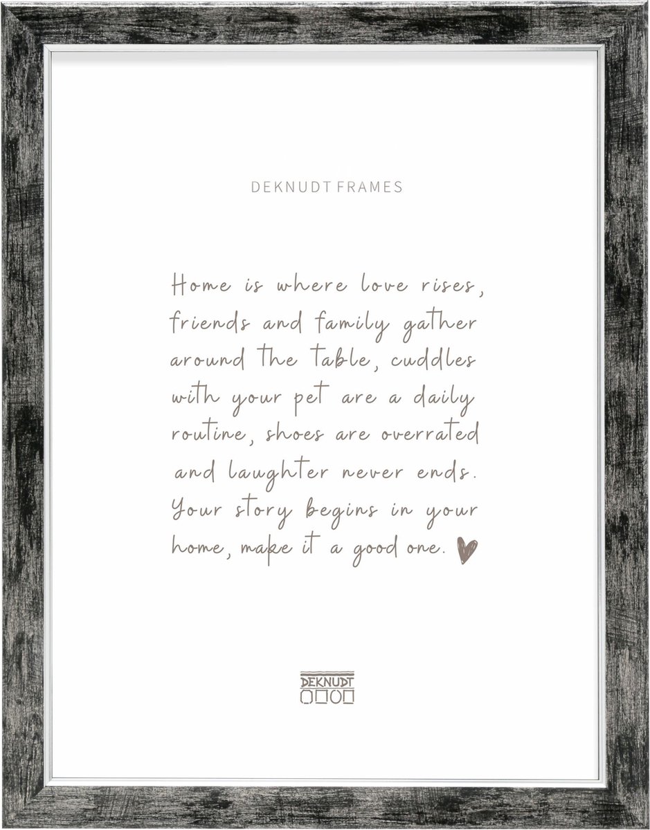 Deknudt Frames fotolijst S45YE2 - zwart met zilver biesje - 30x45 cm