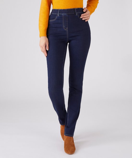 Damart - Pull-on jeans met smal toelopende pijpen, effect platte buik Perfect Fit by Damart - Dames - Blauw - 50