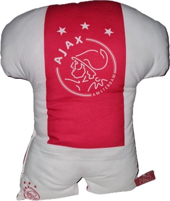 Ajax kussen - sierkussen rood wit kussentje - tenue vorm 31x37 cm