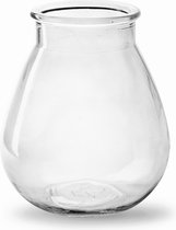 Jodeco Bloemenvaas druppel vorm - helder/transparant glas - H17 x D14 cm