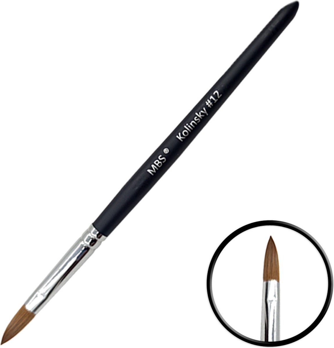 Goedkoopste KOLINSKY ACRYL PENSEEL 12 - kolinsky penseel - acryl penseel - acryl nagels - zwart