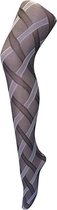 Sock Snob Panty in leuk kabelmotief - zwart/wit - maat XLarge - Modieus - maat 48-54 - 80 denier