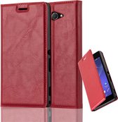 Cadorabo Hoesje voor Sony Xperia M2 / M2 AQUA in APPEL ROOD - Beschermhoes met magnetische sluiting, standfunctie en kaartvakje Book Case Cover Etui
