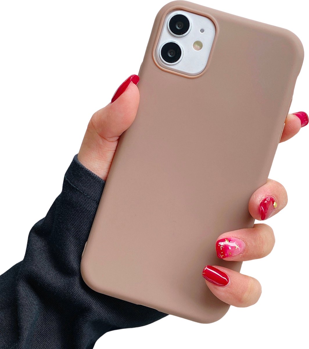 Apple iPhone 11 Soft Touch Hoesje - Bruin - Stevig Shockproof TPU Materiaal - Zachte Coating - Siliconen Feel Case - Back Cover