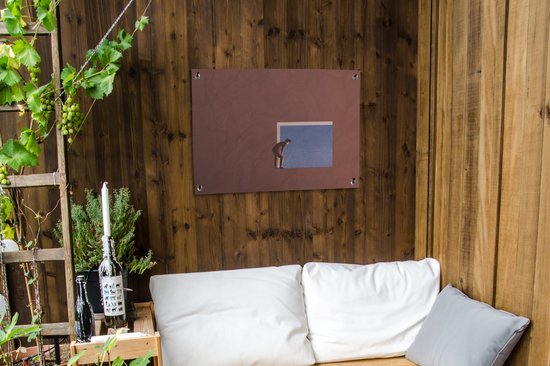 Tableau jardin Homme - Vintage - Design - 80x60 cm - Affiche jardin - Toile jardin - Affiche extérieur