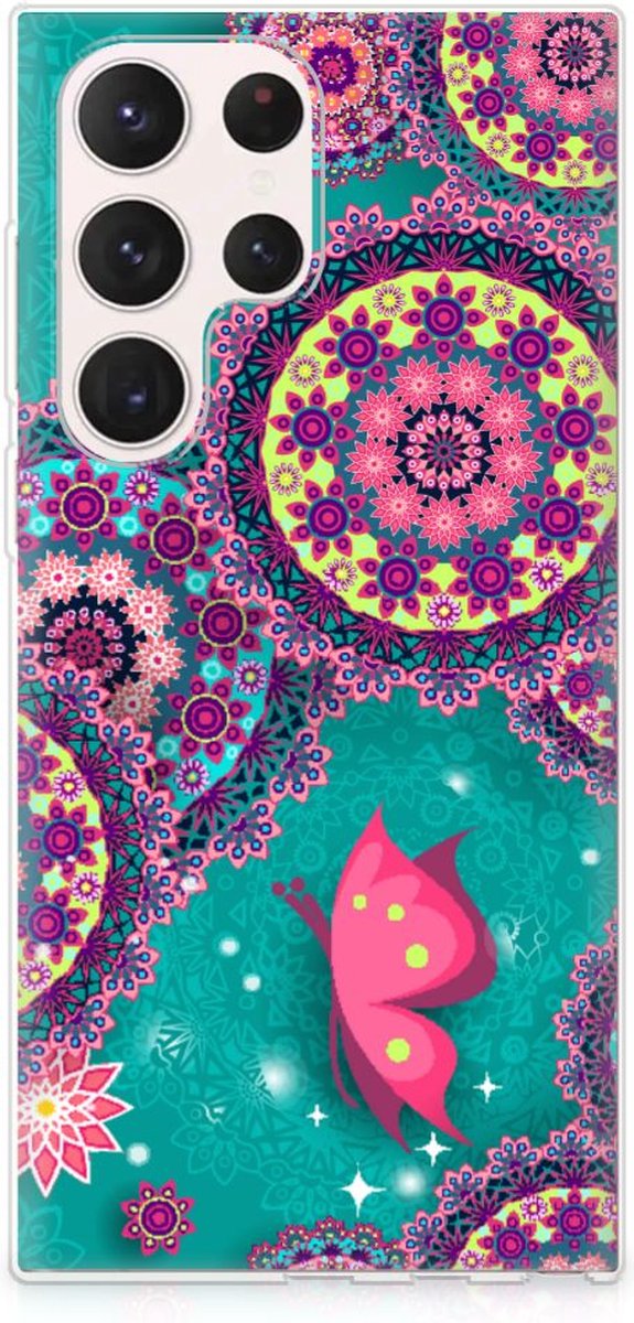 Samsung Galaxy S23 Ultra Hoesje maken Cirkels en Vlinders
