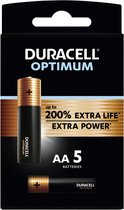 Batterij Duracell Optimum 16x5 stuks AA batterijen (80 totaal)