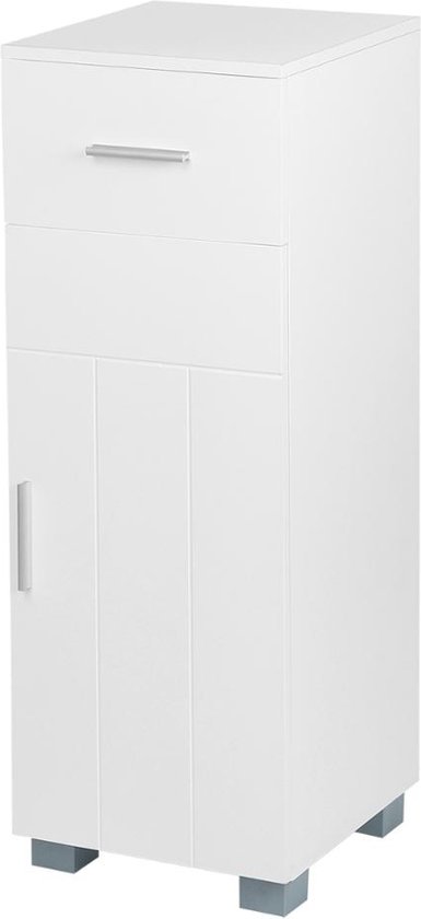 Parya Home Onderkast, Badkamerkast Met 3laden, 2 Compartimenten Achter De Deur 30x 70x 64cm Wit