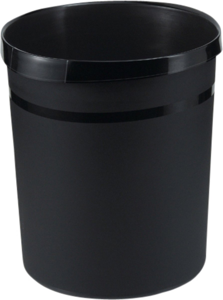 Papierbak han grip 18l rond zwart | 1 stuk | 15 stuks