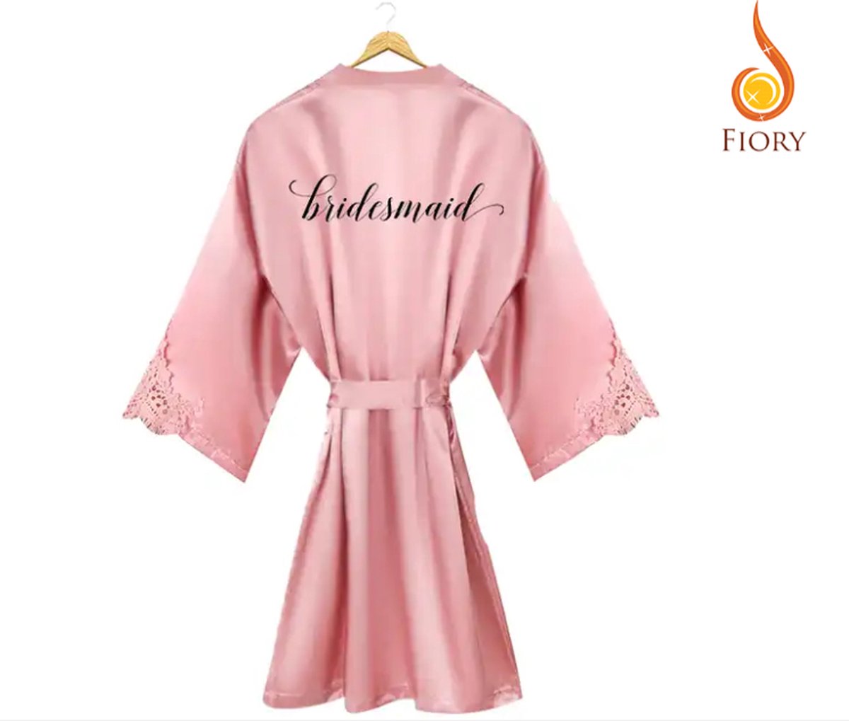 Fiory Kimono Bridesmaid| Badjas Bruidsmeisjes| Bridesmaid| Huwelijk| Vrijgezellenfeest| Roze | L/XL